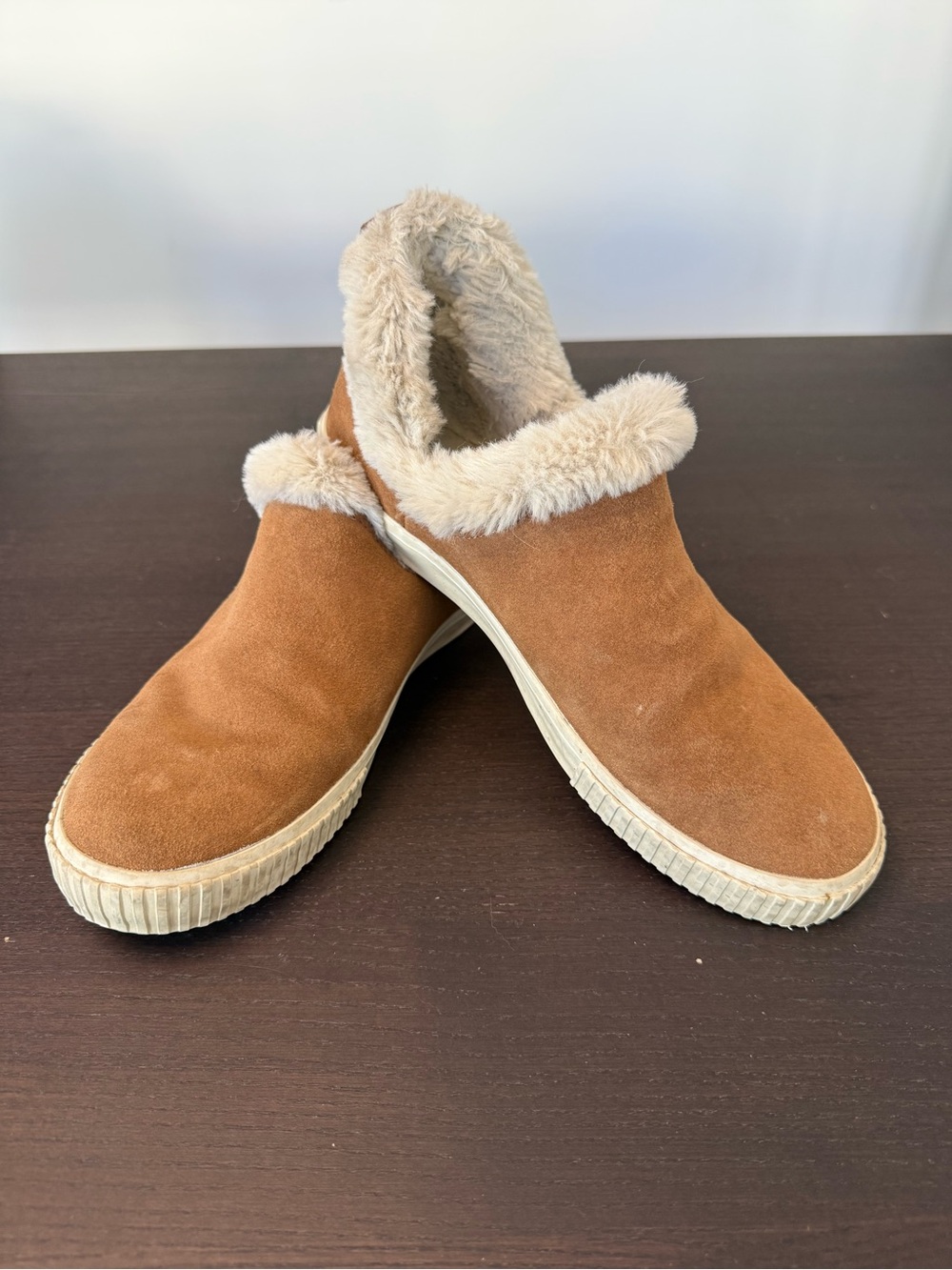 Timberland Women’s Suede Faux-Fur Lined Slip-On Shoes